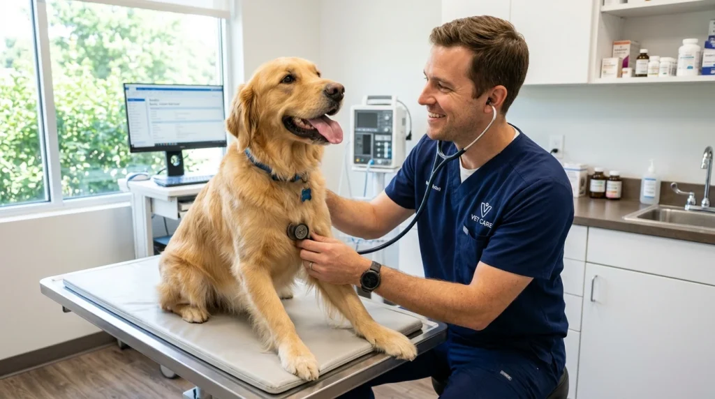 Klinické vyšetření psa veterinářem