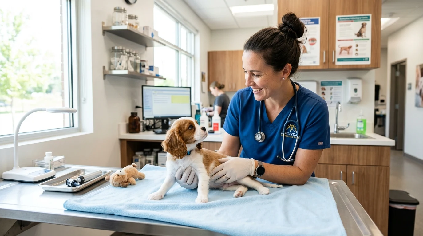 Průjem štěněte: Odčervení, vakcinace, dietní chyby a prevence komplikací 1 Vyšetření štěněte veterinárním lékařem