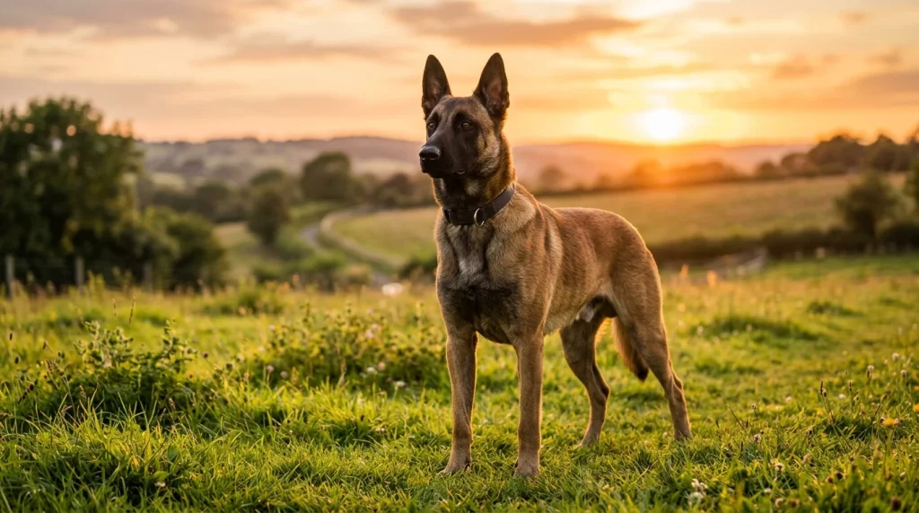 Belgický ovčák malinois na louce