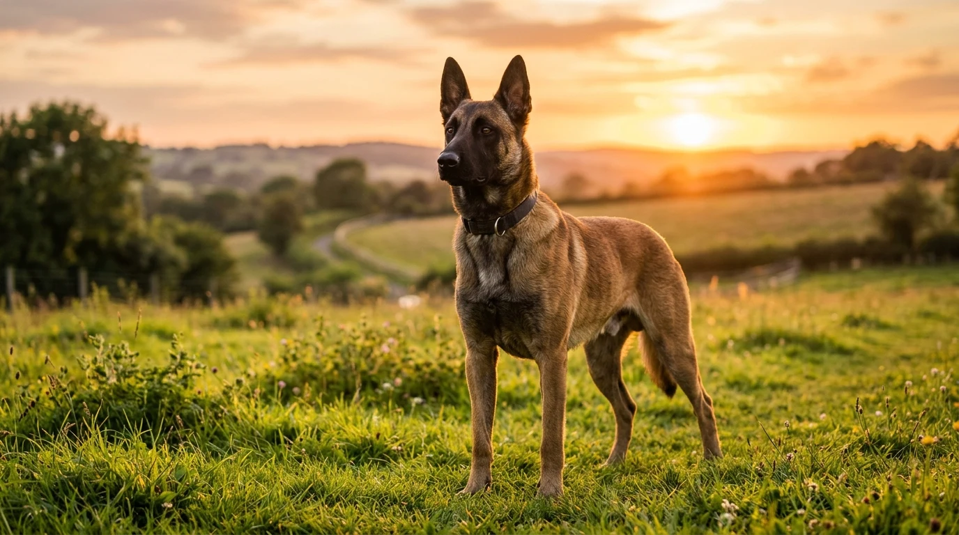 Belgický ovčák malinois na louce