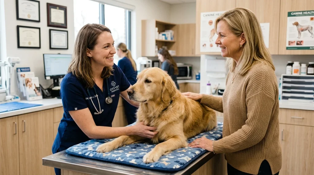 Pes má průjem: Co opravdu pomáhá, jak zastavit dehydrataci a kdy jít k veterináři 8 Veterinární vyšetření psa při průjmu