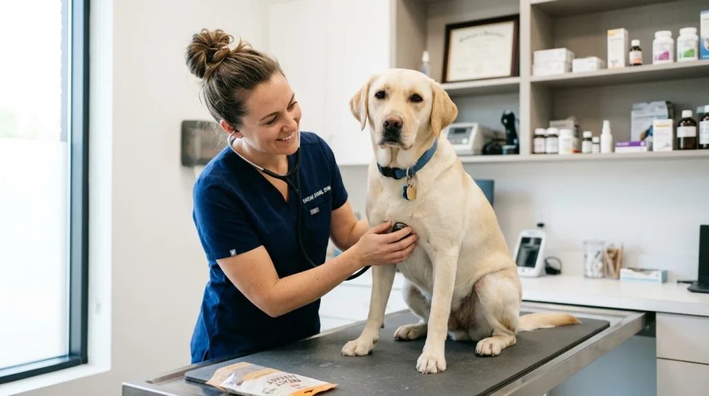 Veterinární vyšetření feny a konzultace o kastraci